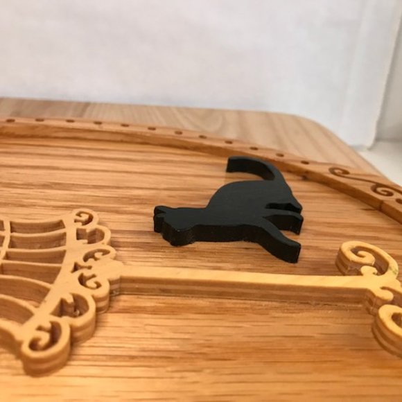 Unique Cat & Bird in Cage 3D Wood Scroll Saw Cutout ~ Handmade - Picture 8 of 12